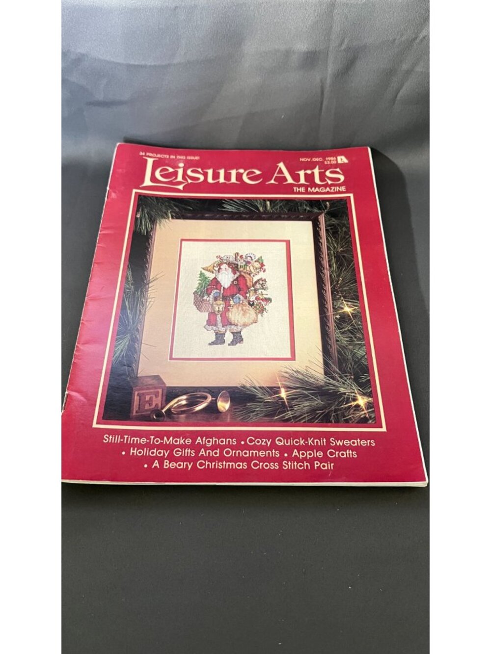 8 Vintage Leisure Arts Magazine Lot Cross Stitch/Crafts 1986-1989 - Picture 2 of 9